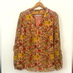 Floral Women's Top - Pink and Yellow